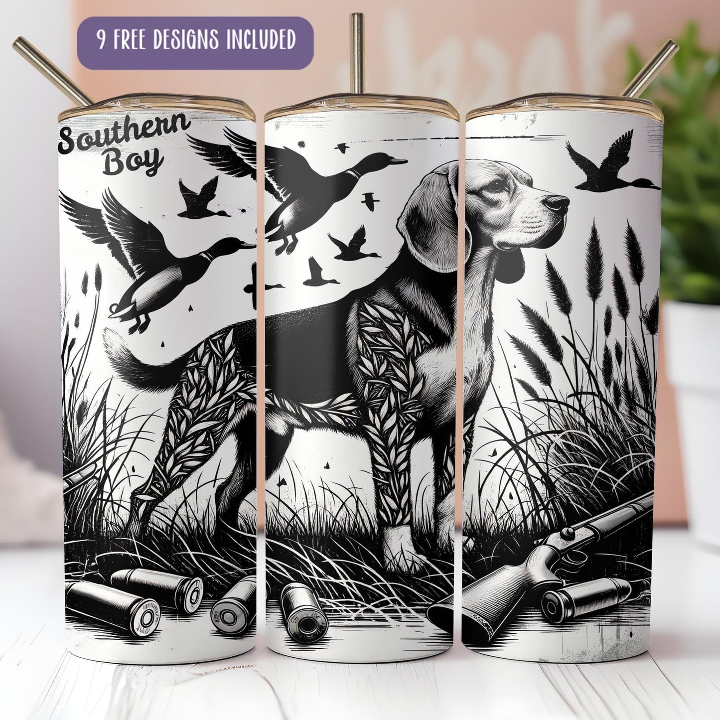 a couple of cups with a dog on them