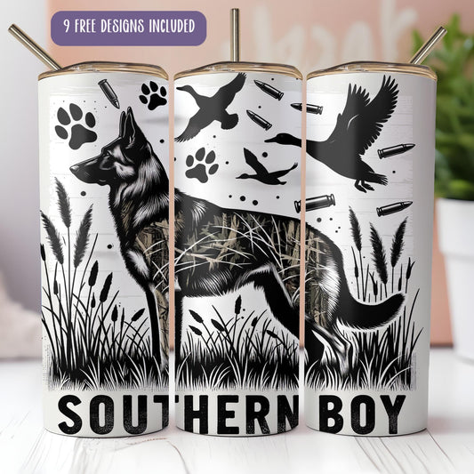 a picture of a can with a picture of a dog and a bird on it