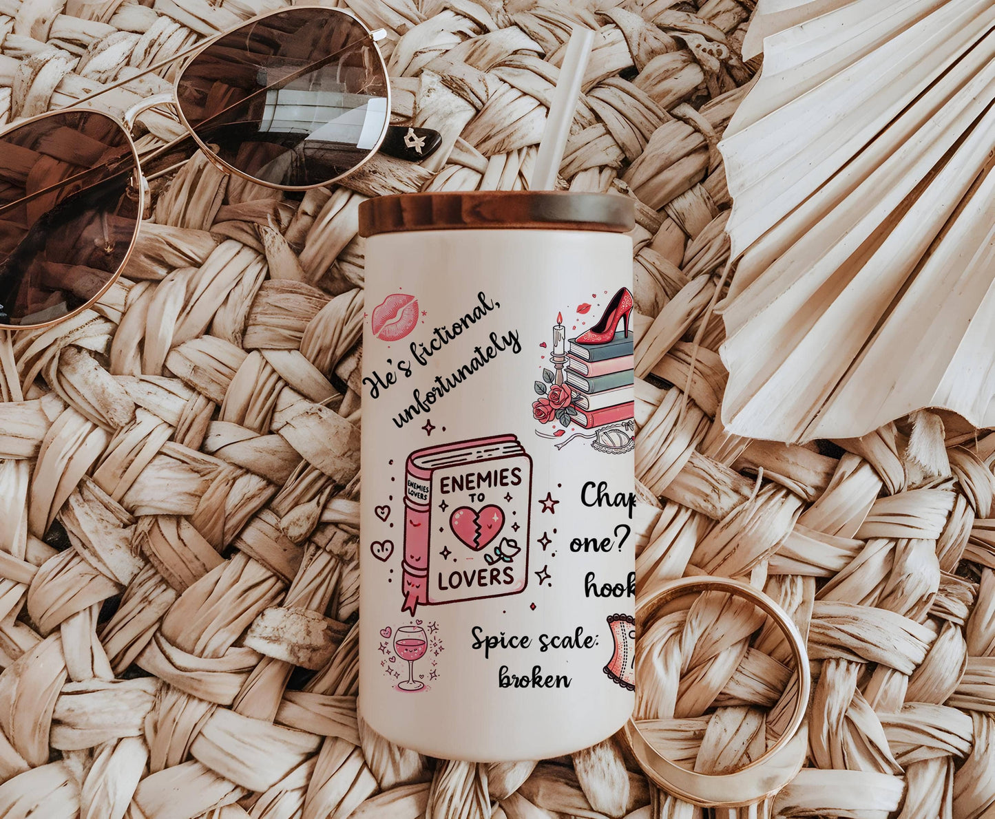 a coffee mug with a picture of a book on it