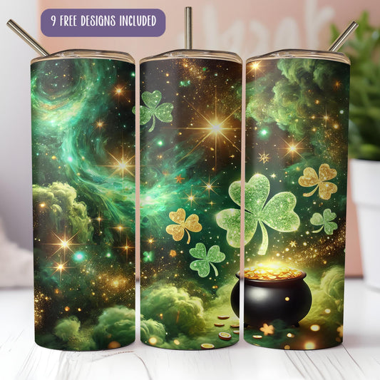 a set of three st patrick's day travel mugs