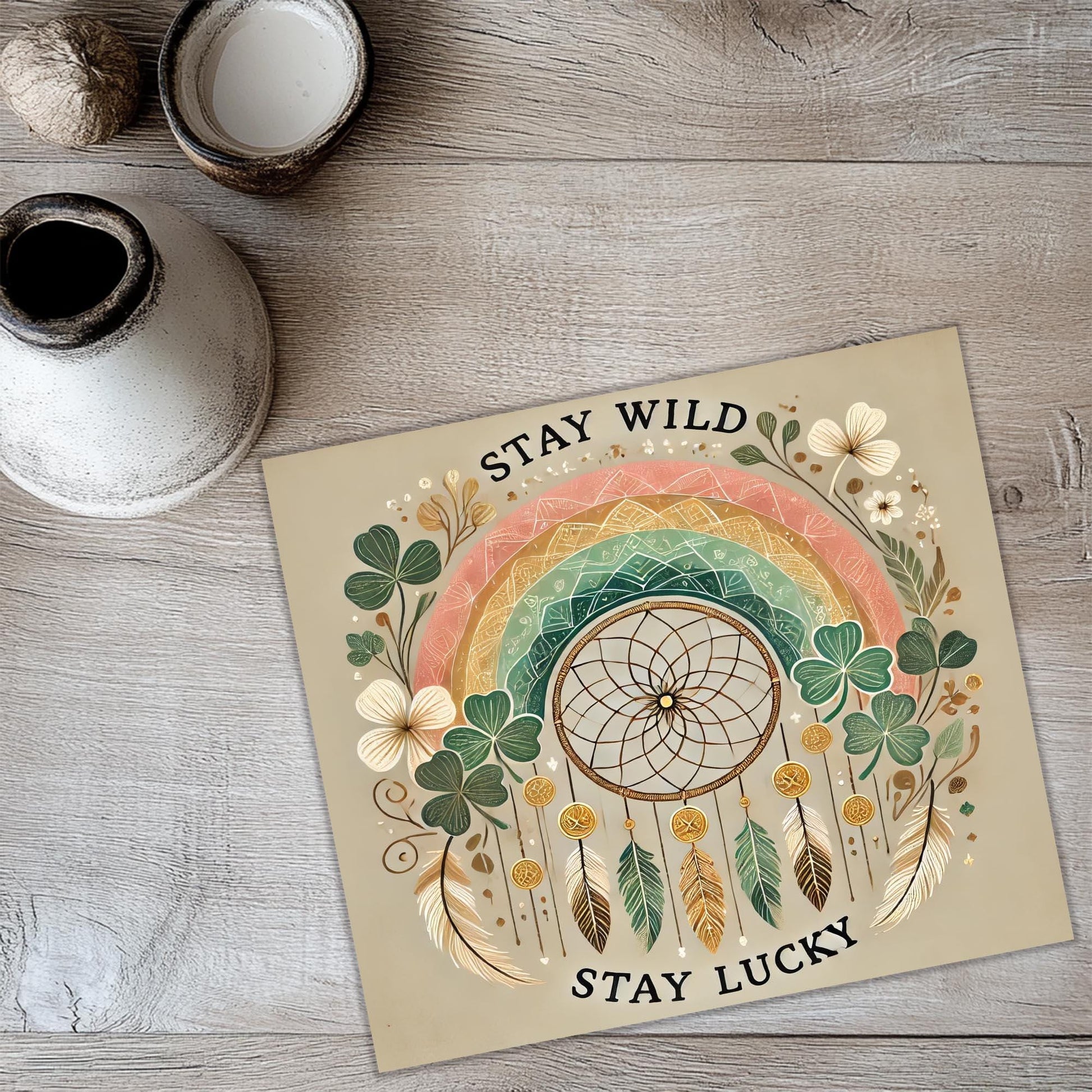 a card that says stay wild stay lucky