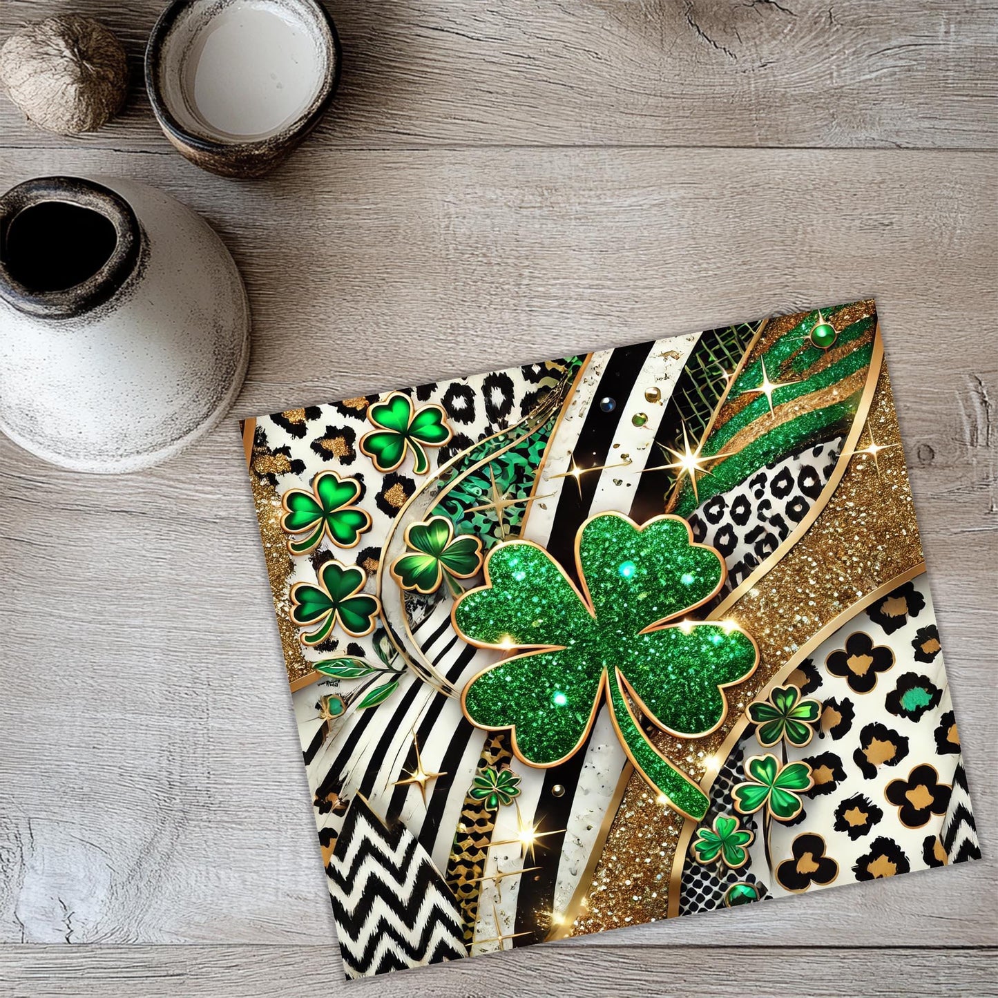 a st patrick's day coaster on a table