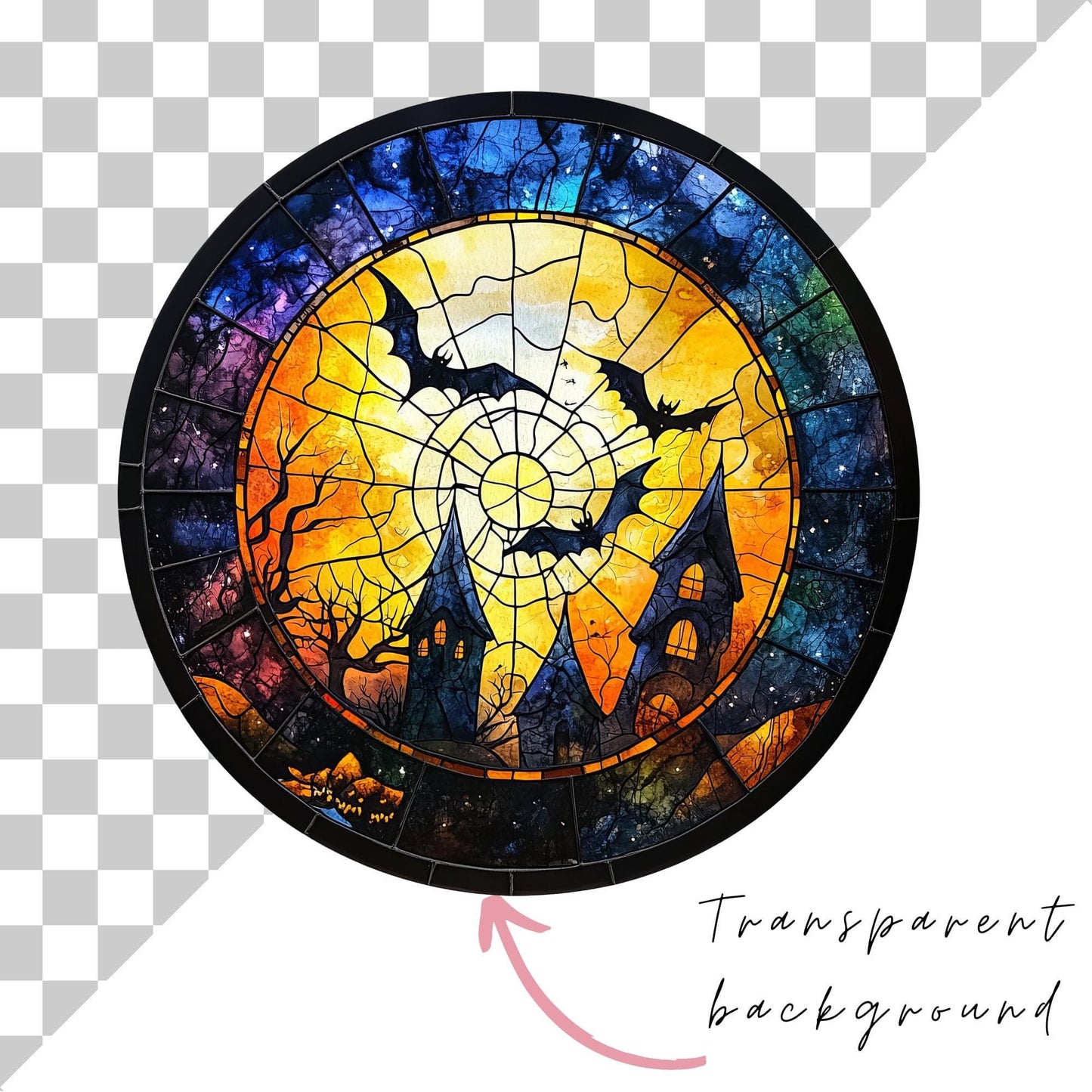 Stained Glass Halloween Clipart