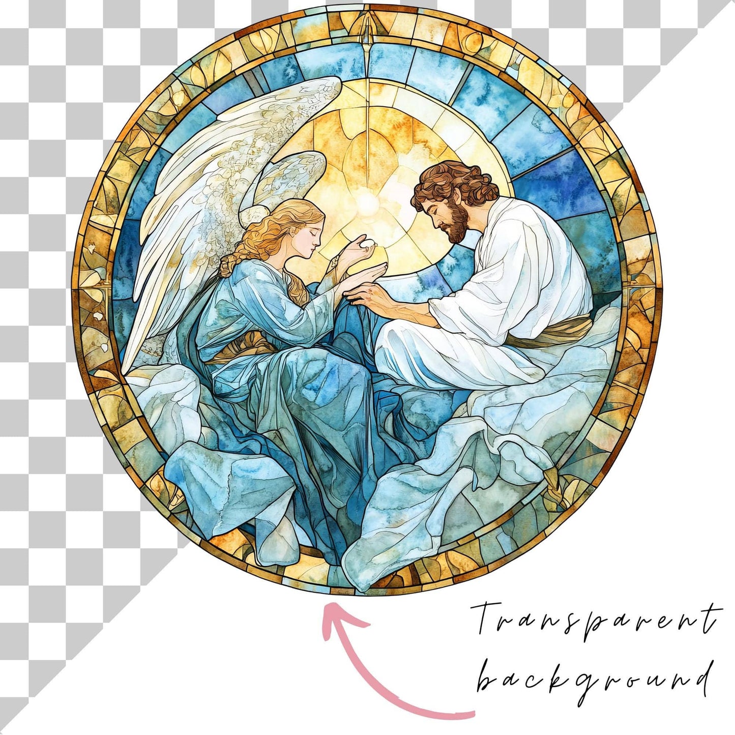 Stained Glass Nativity Clipart