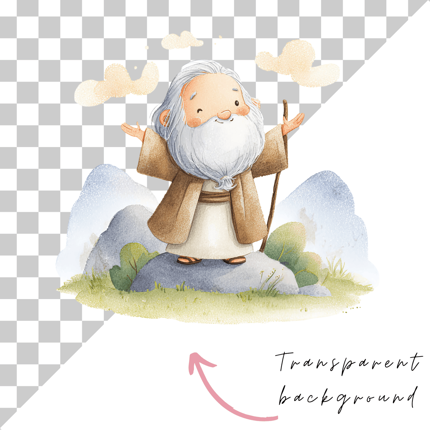 Story of Abraham Clipart Pack – Bible Kids Clipart PNG, Christian Printable Graphics, Sunday School Clipart, Commercial Use