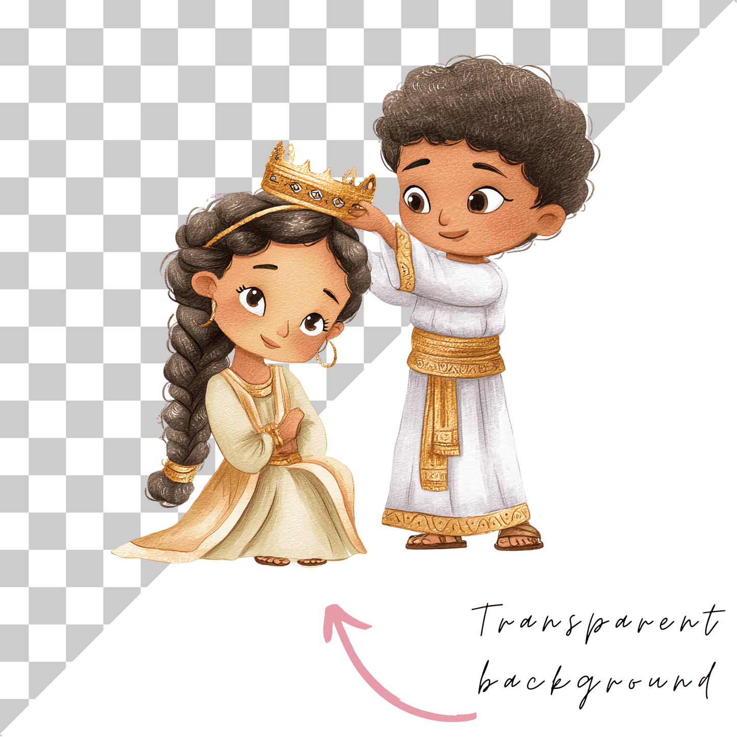 Story of Esther Clipart – Bible Story PNG, Christian Kids Clipart, Sunday School Graphics, Commercial Use