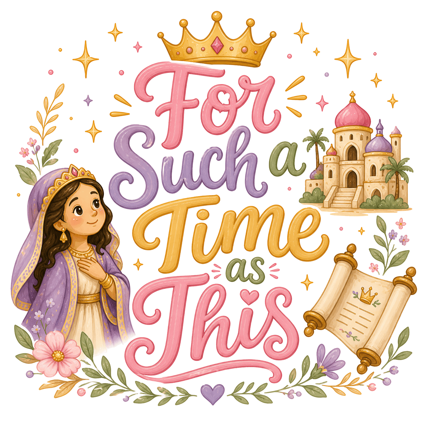 Story of Esther Clipart – Bible Story PNG, Christian Kids Clipart, Sunday School Graphics, Commercial Use