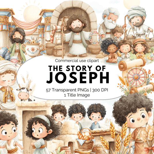 Story of Joseph Clipart – Bible Story PNG, Christian Kids Clipart, Sunday School Graphics, Commercial Use