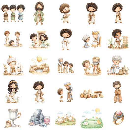 Story of Joseph Clipart – Bible Story PNG, Christian Kids Clipart, Sunday School Graphics, Commercial Use