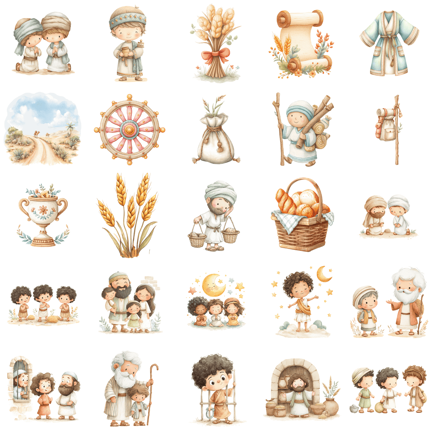 Story of Joseph Clipart – Bible Story PNG, Christian Kids Clipart, Sunday School Graphics, Commercial Use