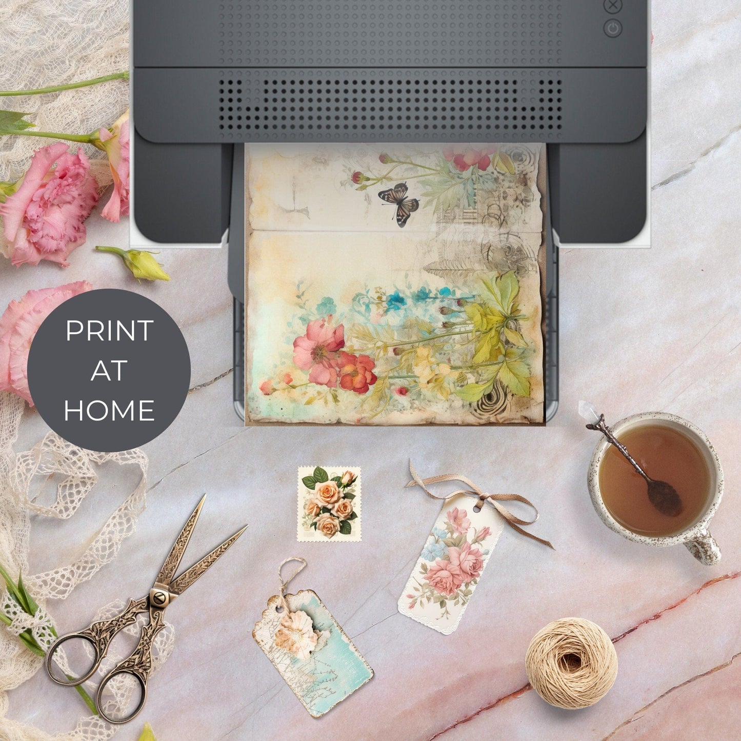 Summer Floral Junk Journal Pages Vol1