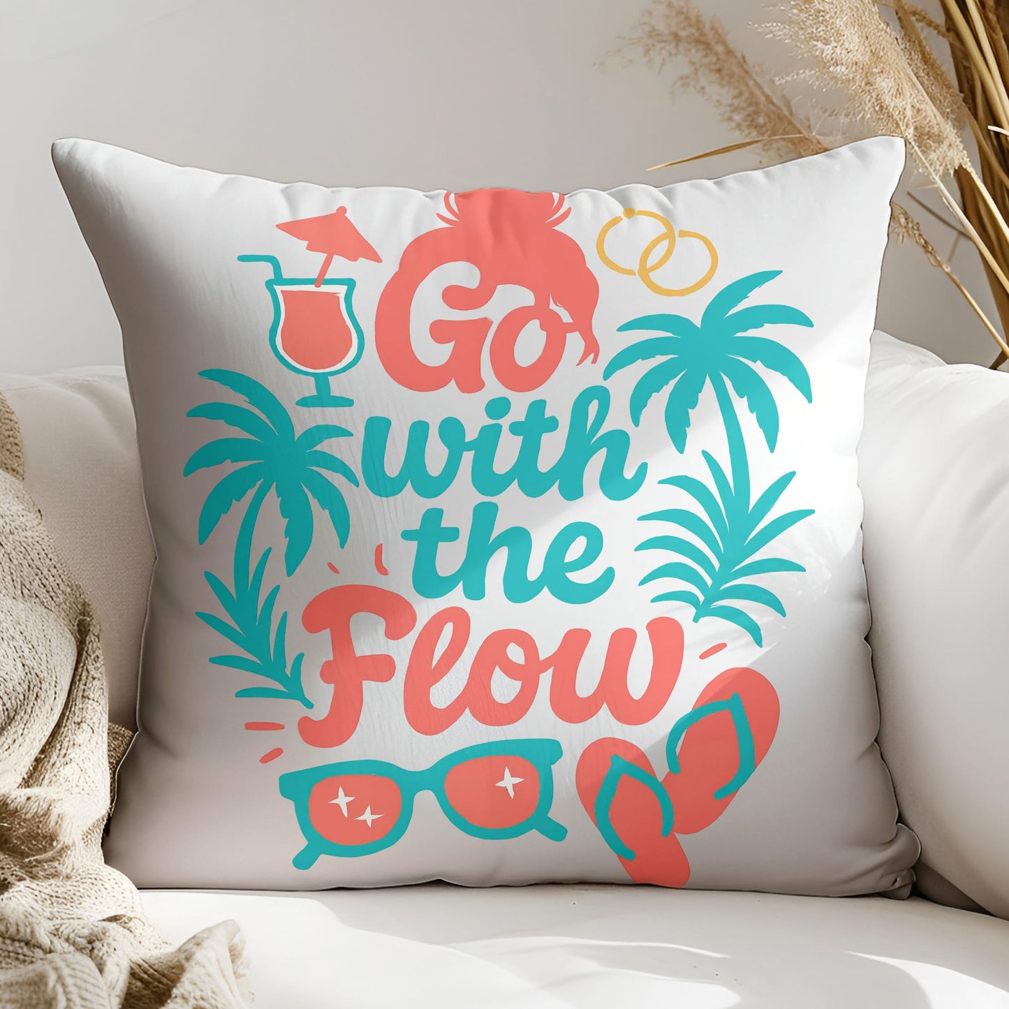 Summer tshirt design Go with the flow