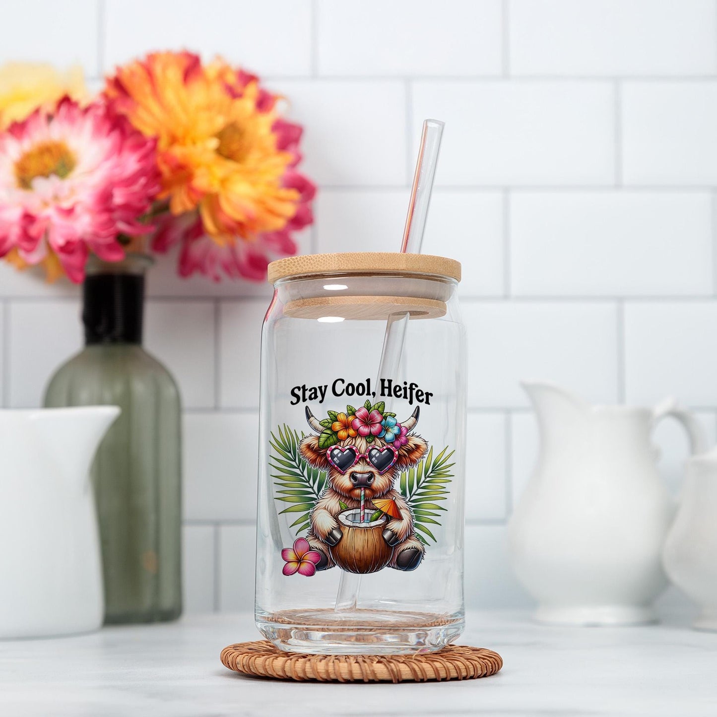 Summer Vibes Cow PNG