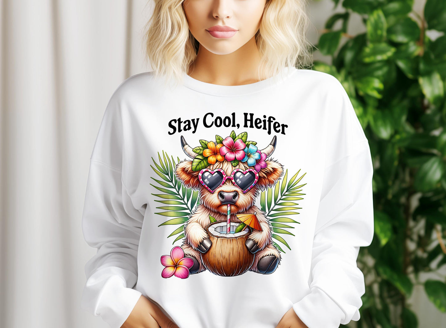 Summer Vibes Cow PNG