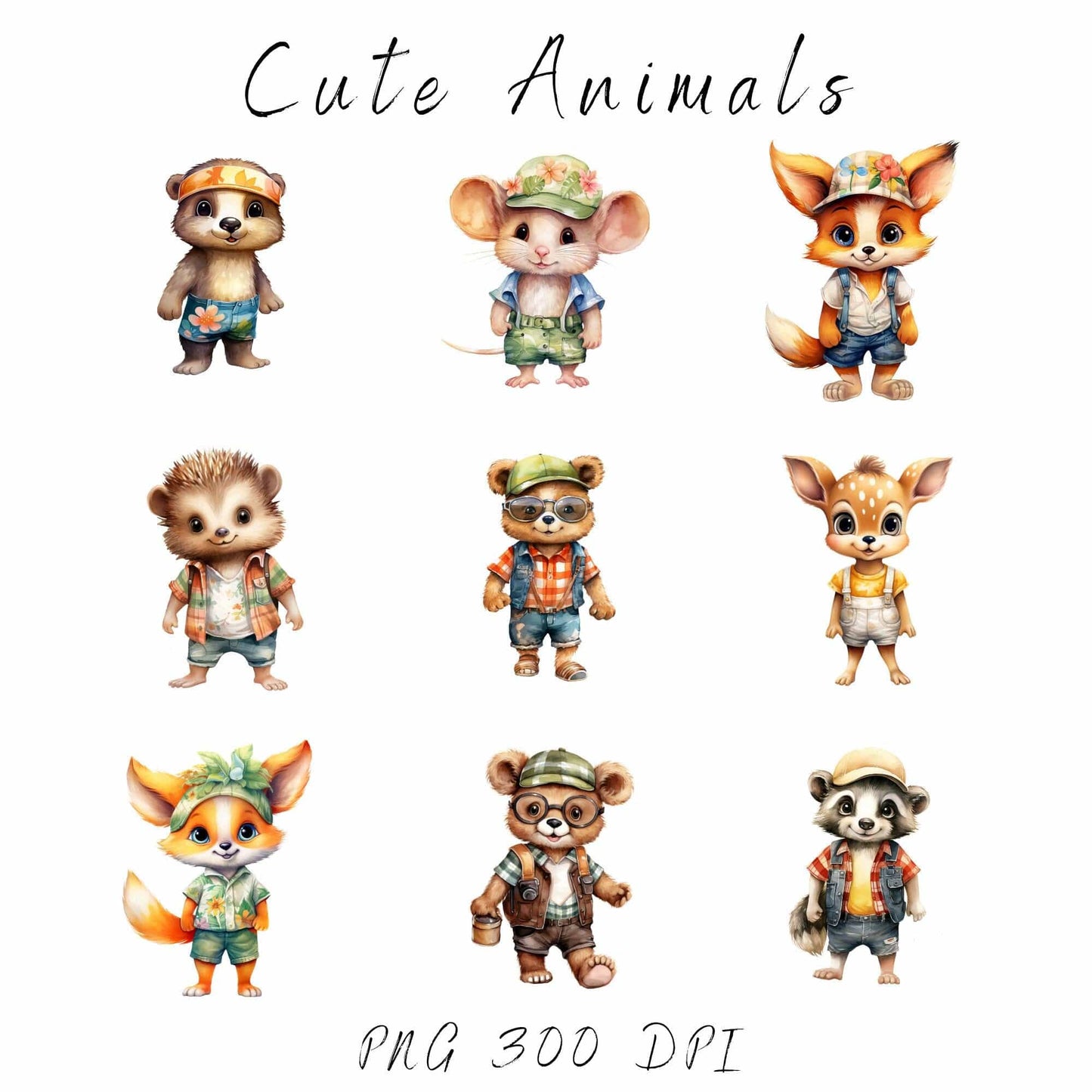 Summertime Woodland Animal Clipart