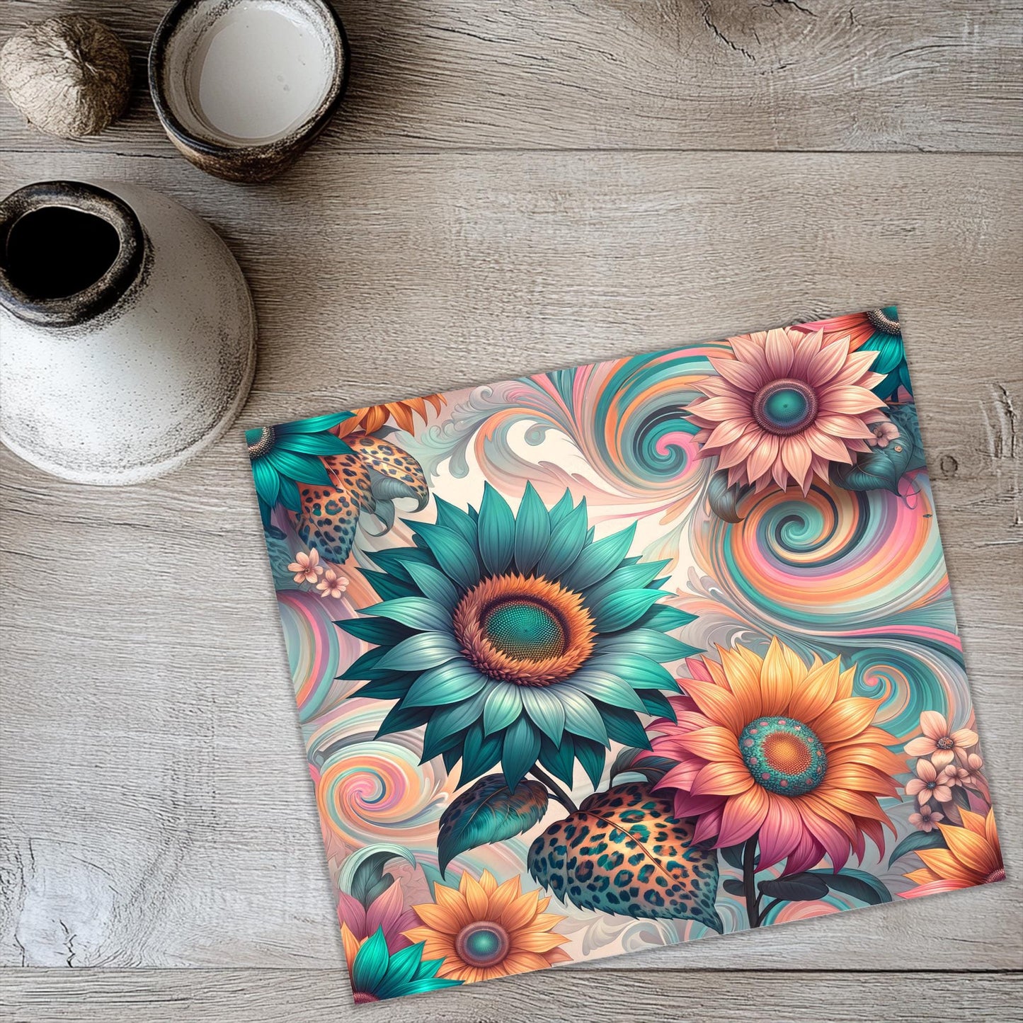 a picture of a place mat with flowers on it