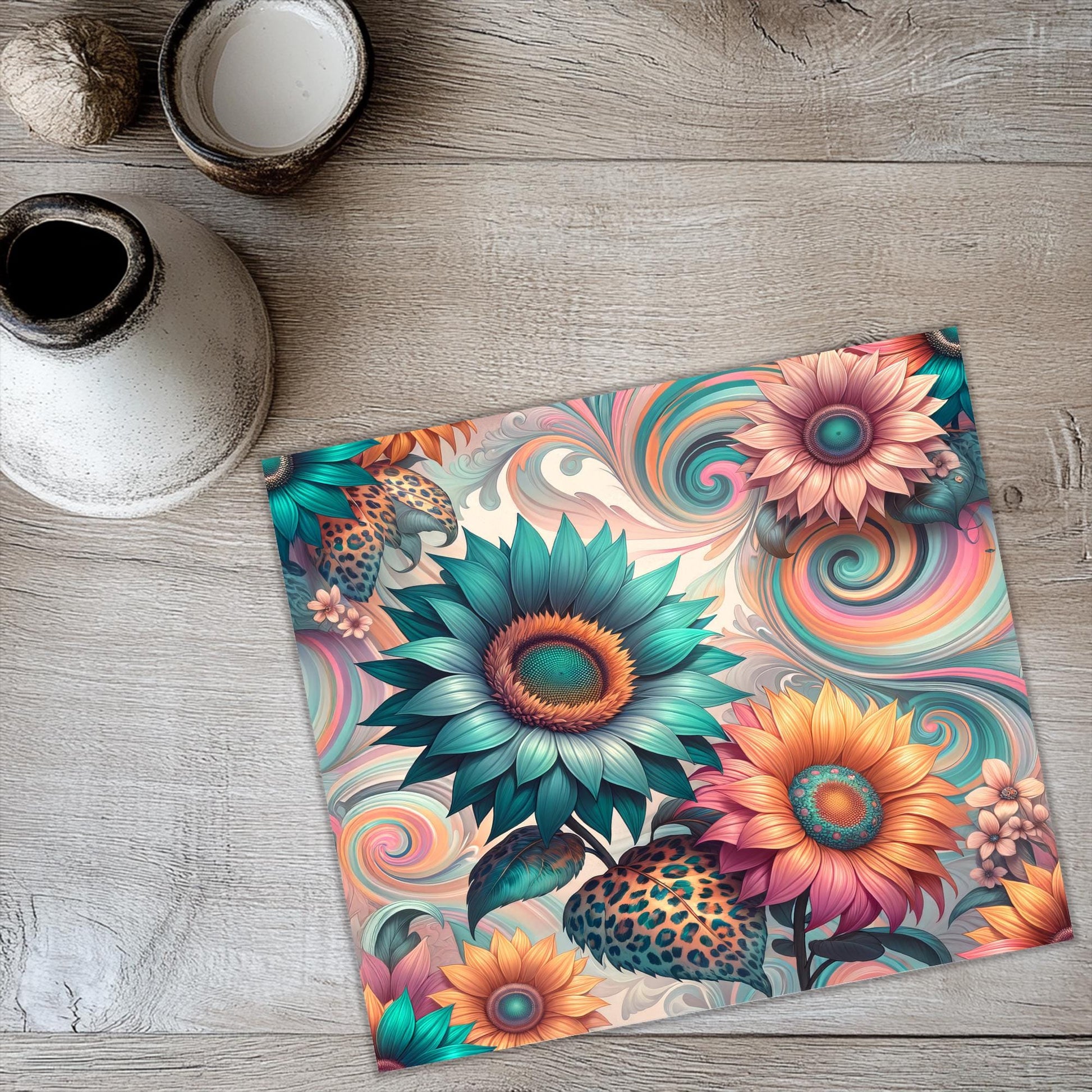 a picture of a place mat with flowers on it