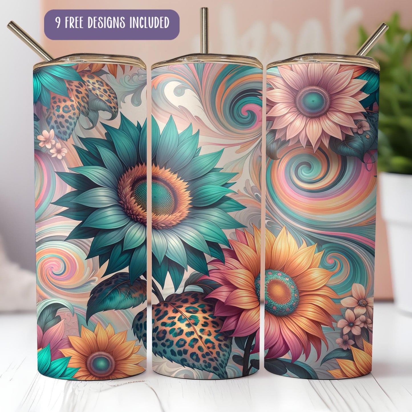 a set of three vases sitting on top of a table