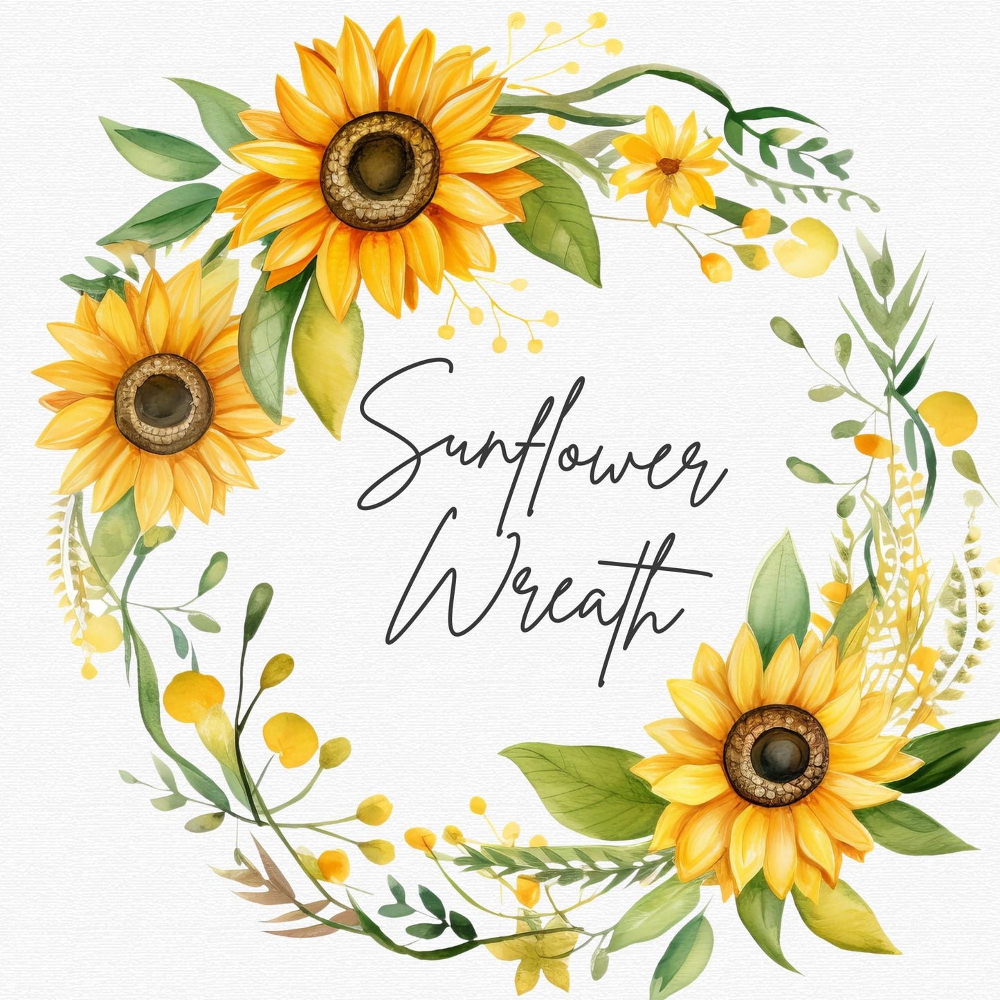 Sunflower Wreath Clipart Single