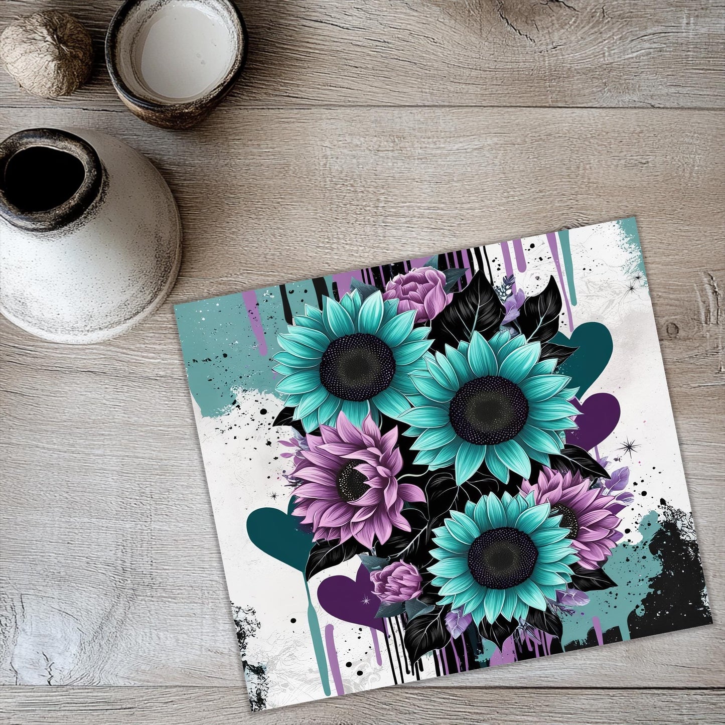 a picture of a bunch of flowers on a table