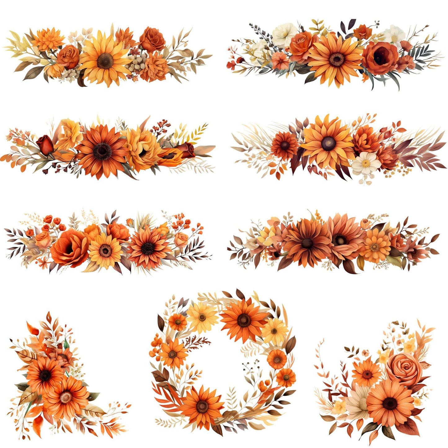 Terracotta Floral Clipart