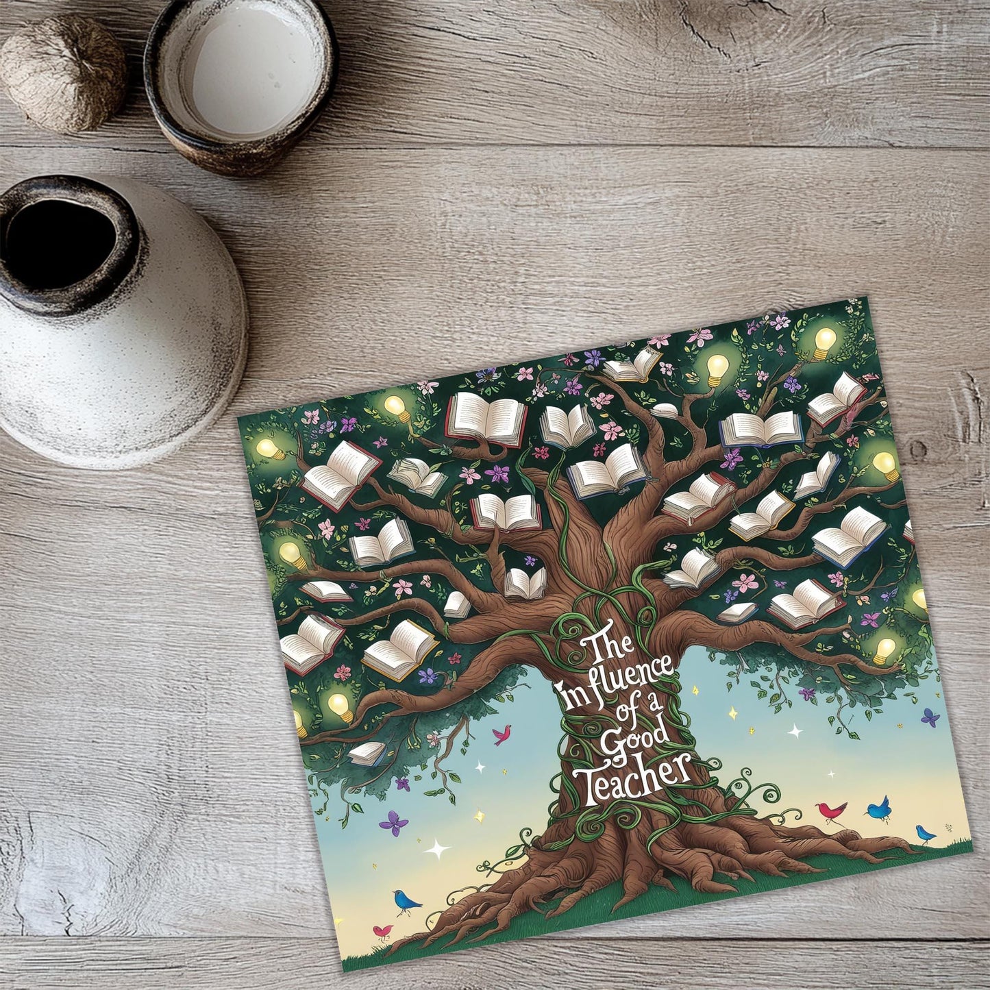 a picture of a tree with books on it