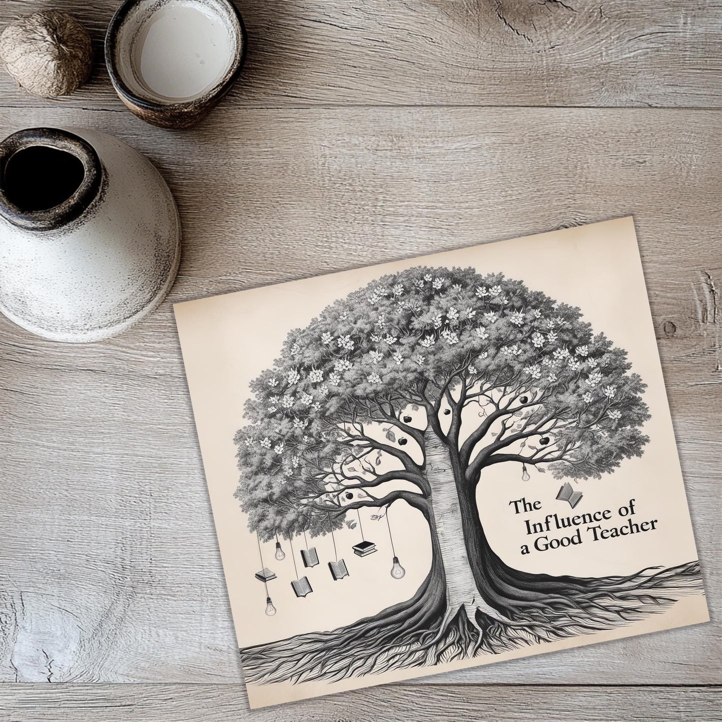 a picture of a tree with the words the influences of a good teacher