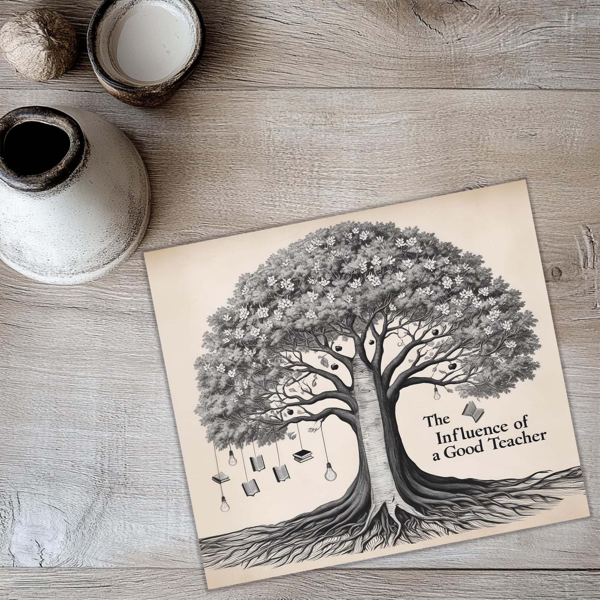 a picture of a tree with the words the influences of a good teacher