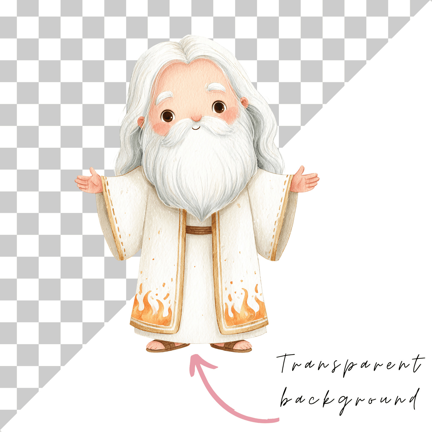 The Old Testament Clipart Set – 61 Bible Character PNGs for Christian Printables (Commercial Use)
