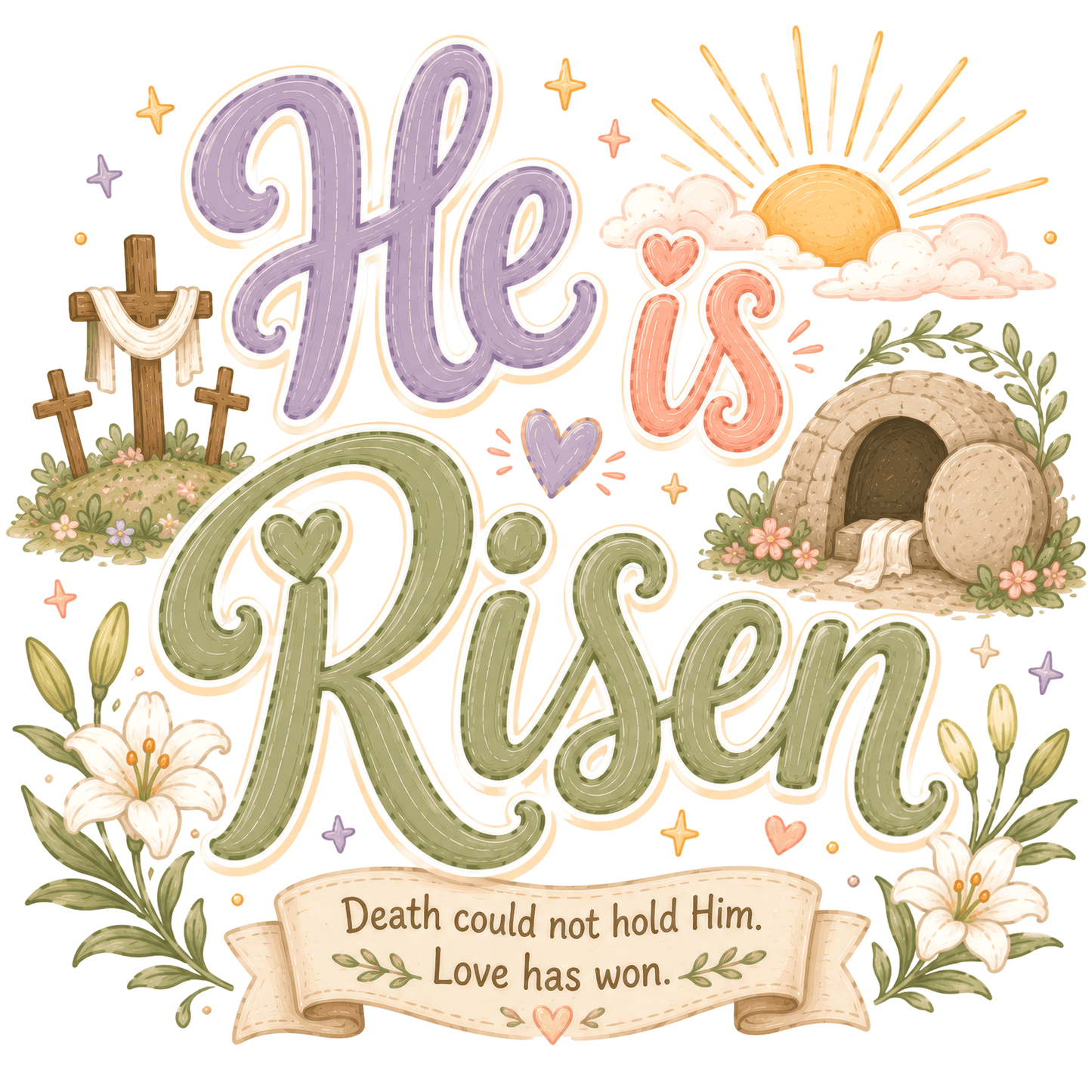 The Story of Easter Watercolor Clipart Bundle | 49 Christian PNGs Commercial Use