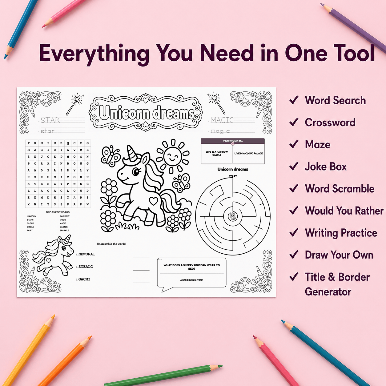The Ultimate Activity Placemat Creator™ | Build & Sell Kids Printable Placemats