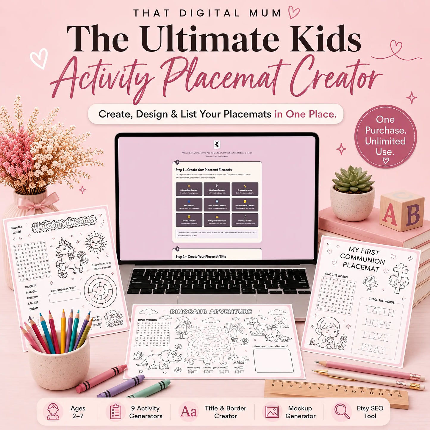 The Ultimate Activity Placemat Creator™ | Build & Sell Kids Printable Placemats on Etsy