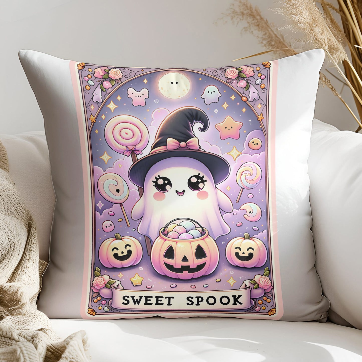 Trick Or Treat Tarot Card PNG – Cute Halloween Ghost Sublimation Design