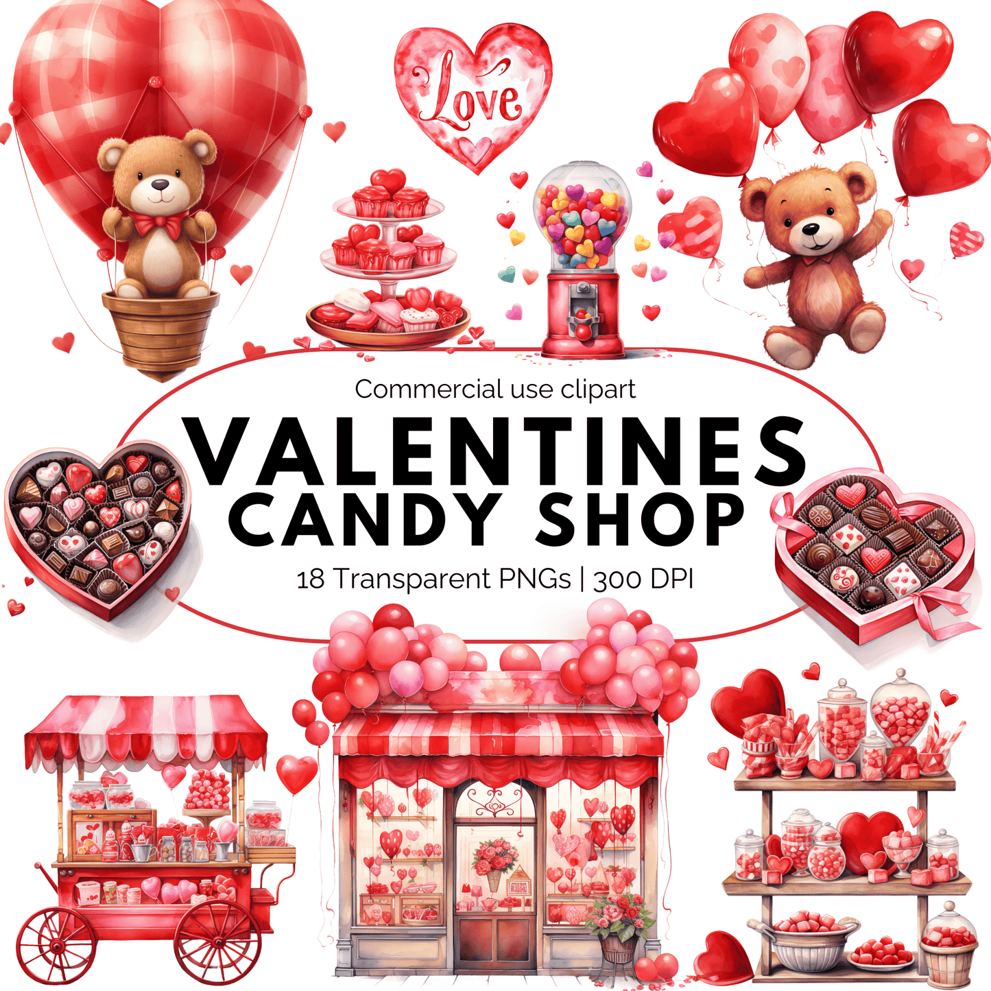 Valentines Candy Shop Clipart