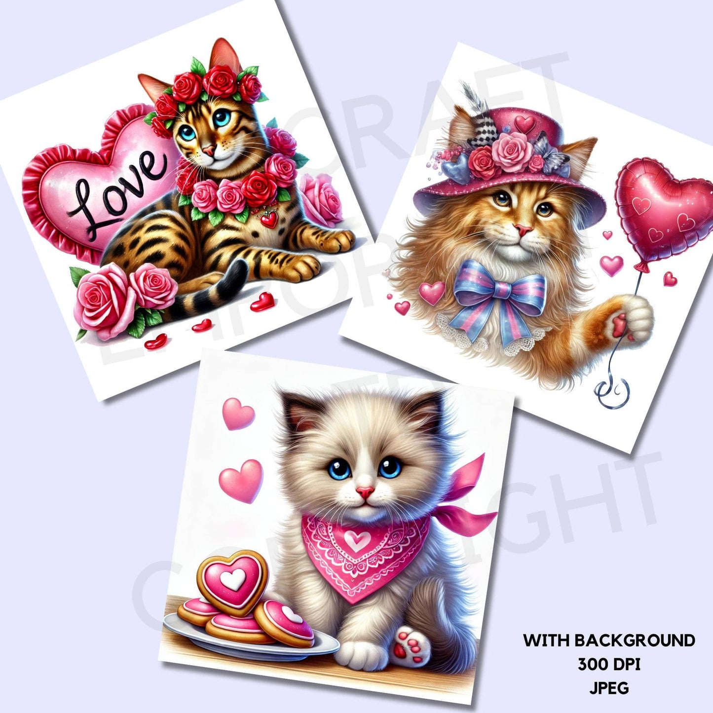 Valentines Cats Clipart