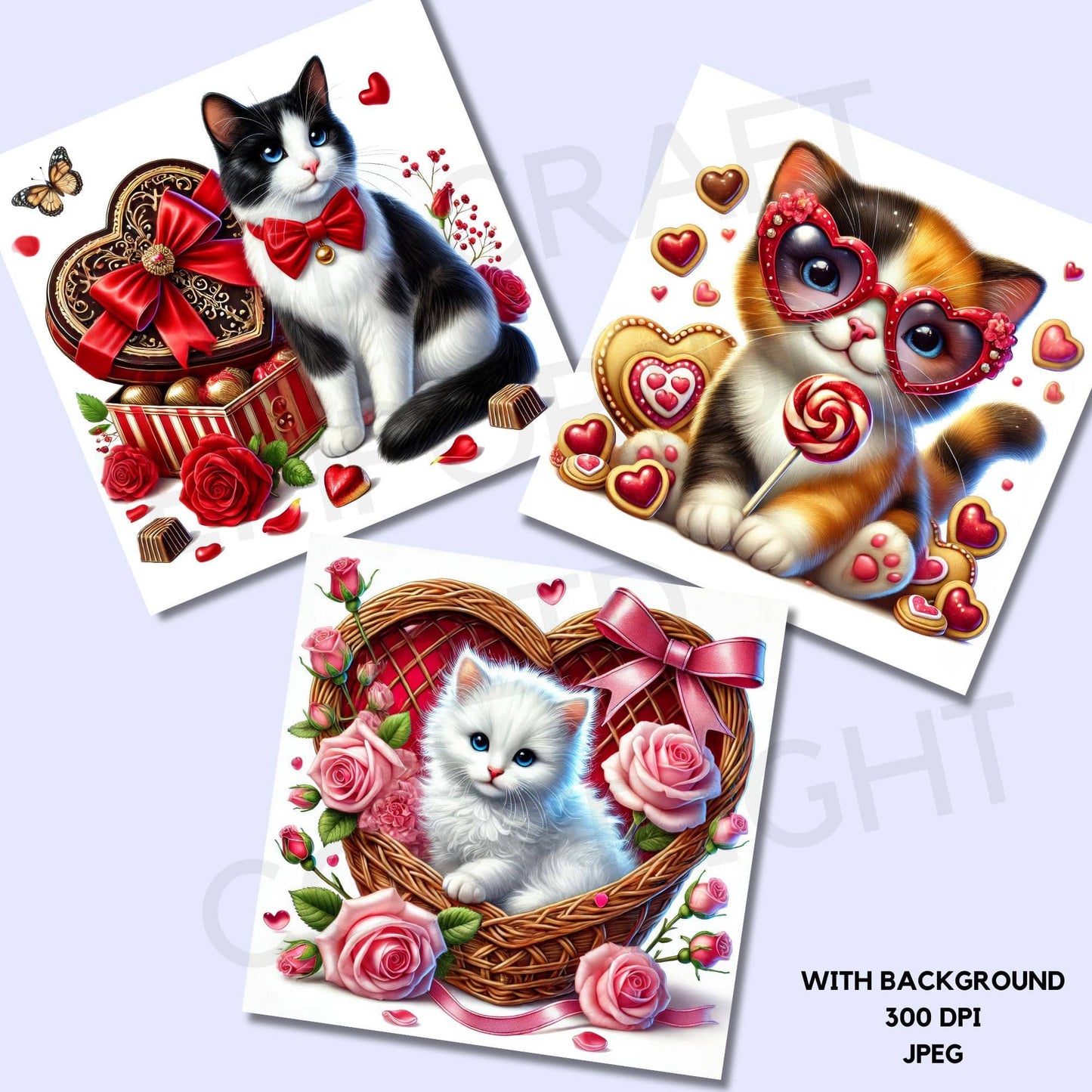 Valentines Cats Clipart