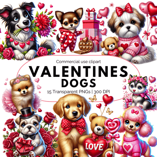 Valentines Dogs Clipart