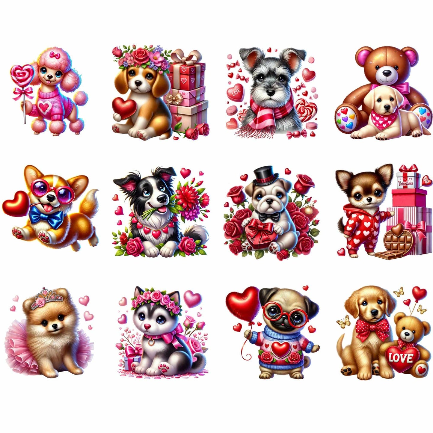 Valentines Dogs Clipart
