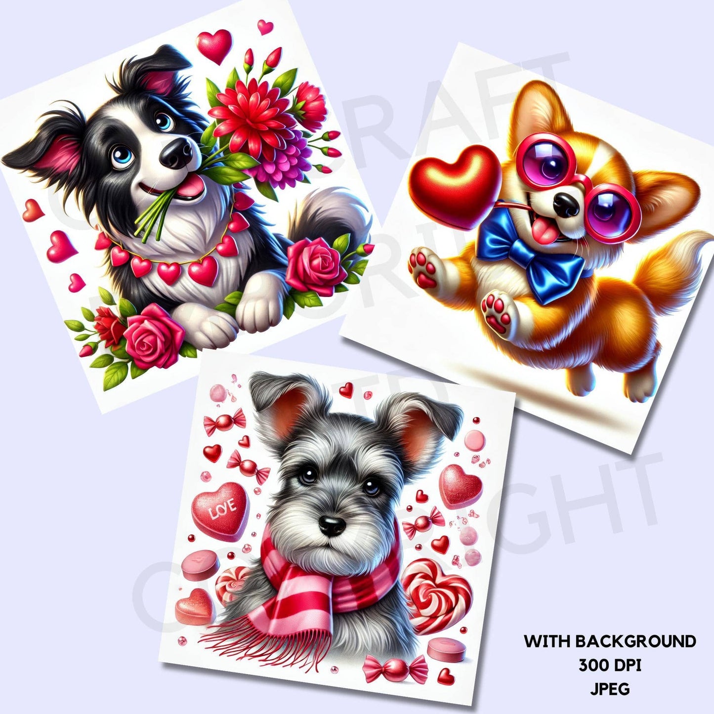 Valentines Dogs Clipart