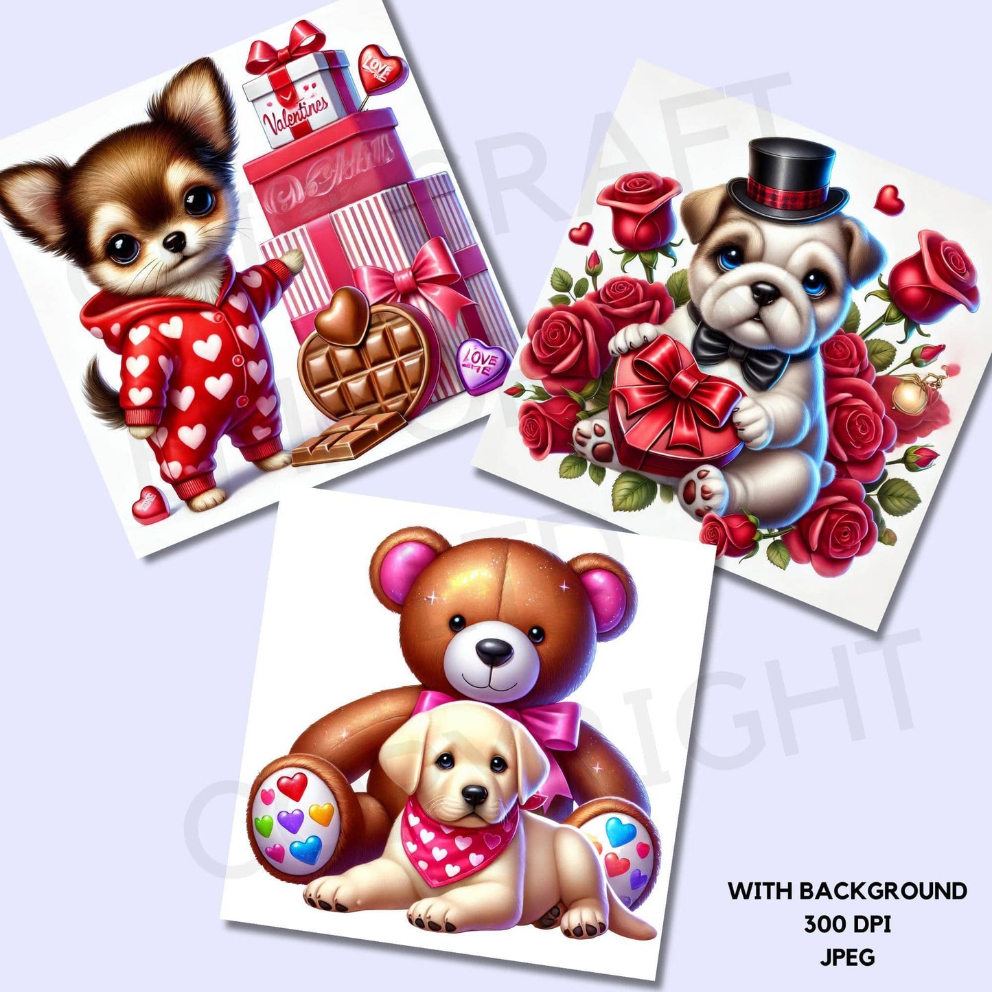 Valentines Dogs Clipart