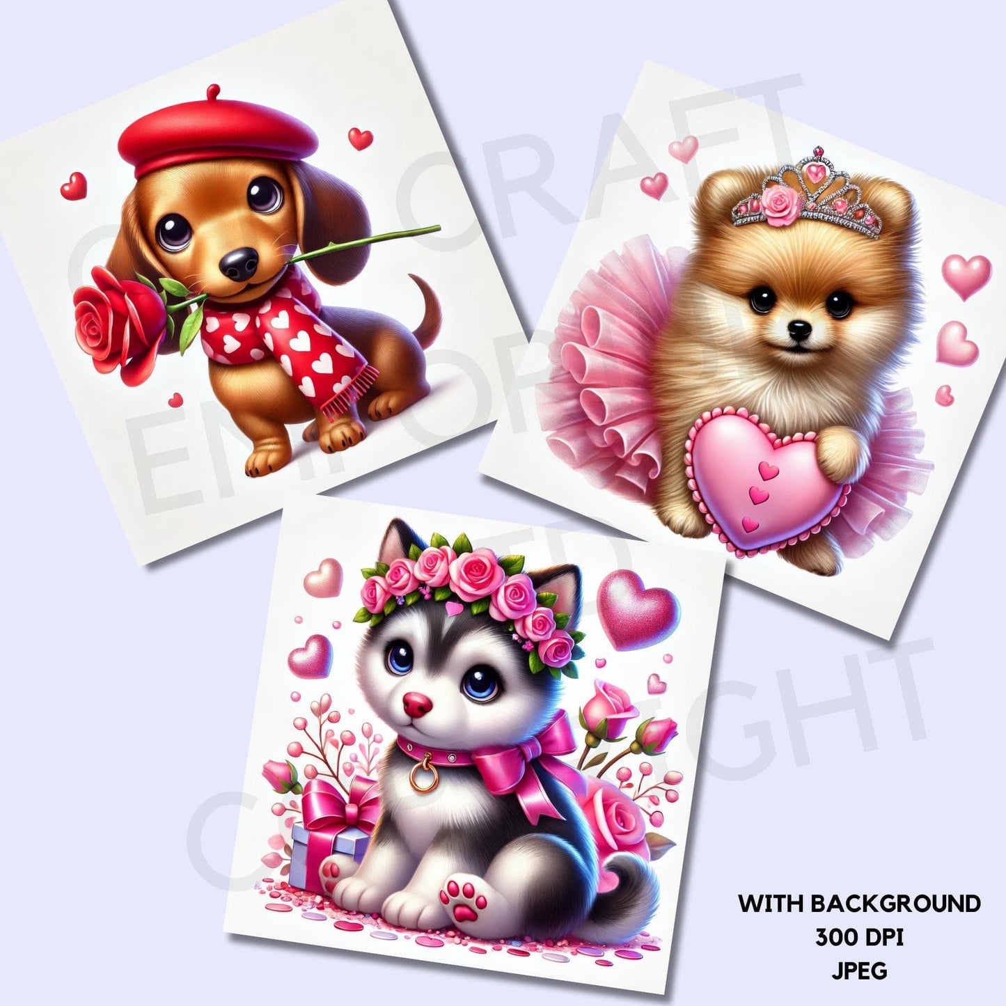 Valentines Dogs Clipart