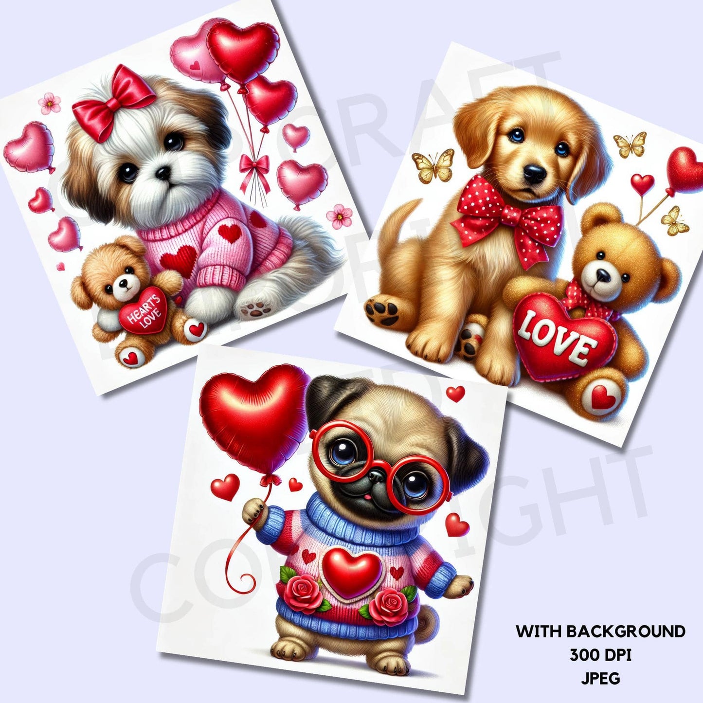 Valentines Dogs Clipart