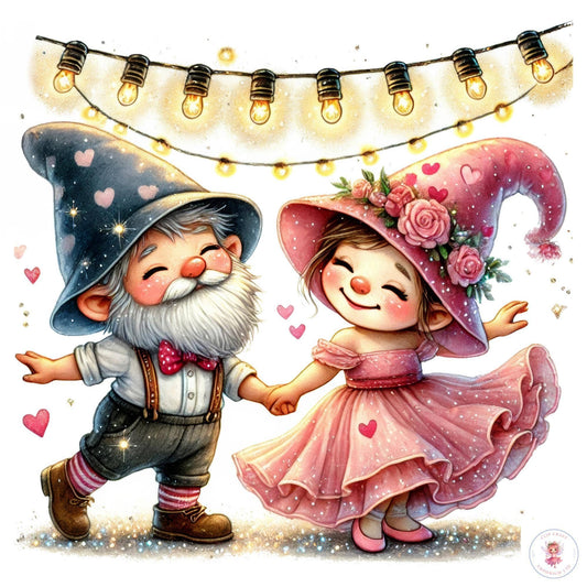 Valentines Gnome Couples Clipart
