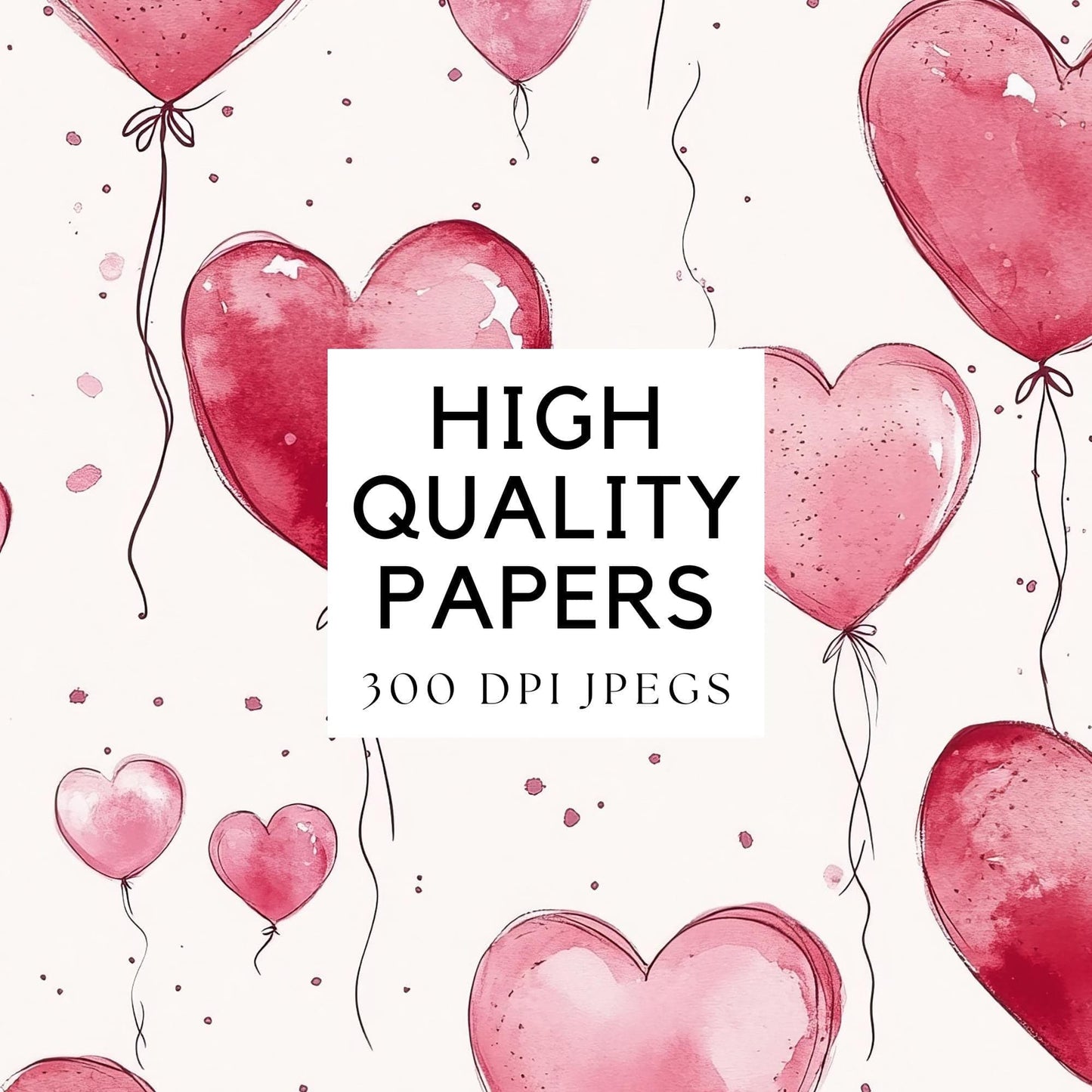 Valentines Heart Balloon Seamless Pattern