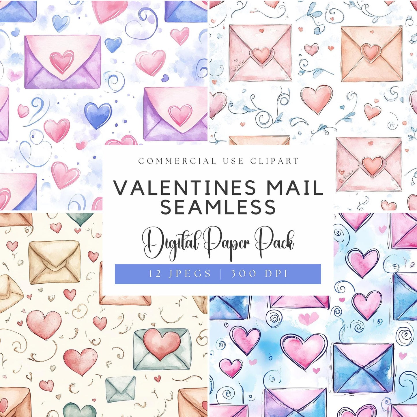 Valentines Mail Seamless Pattern