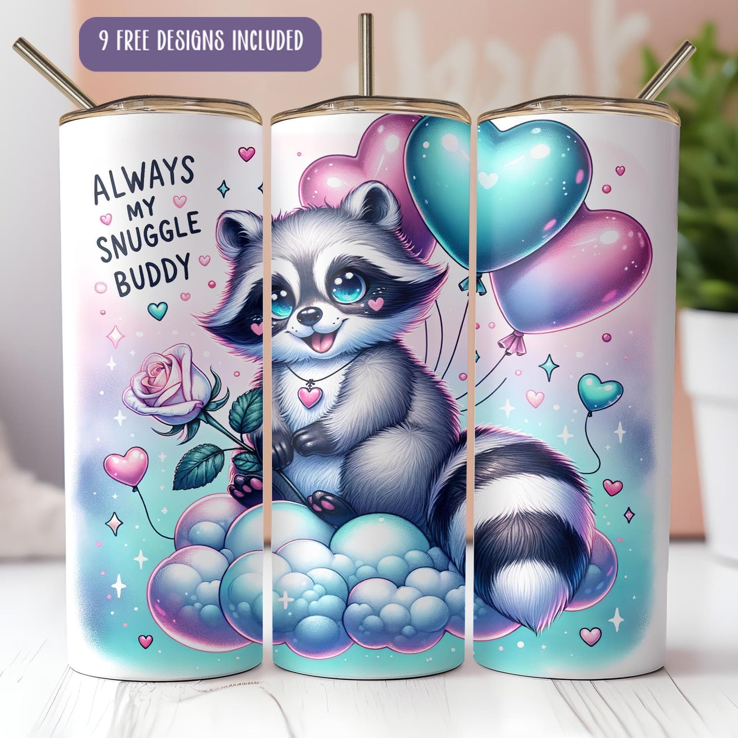 a couple of canisters with a raccoon on them