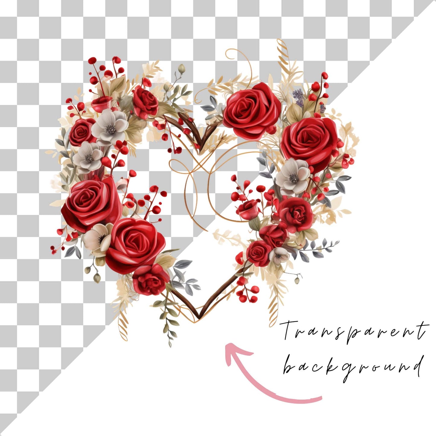 Valentines Wreath Clipart