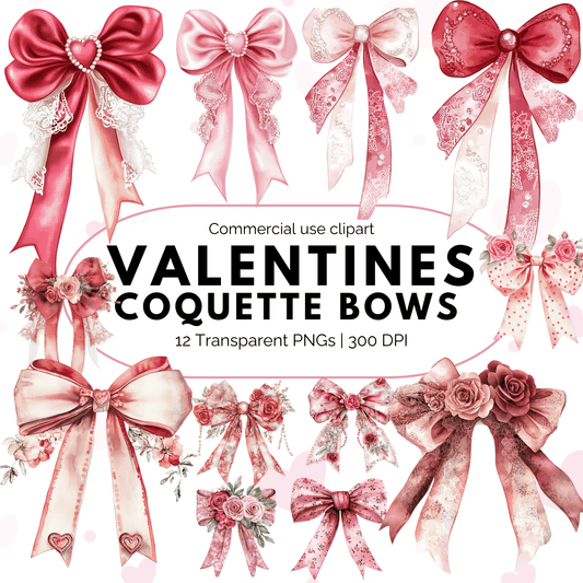 Vintage Coquette Valentines Bow Clipart