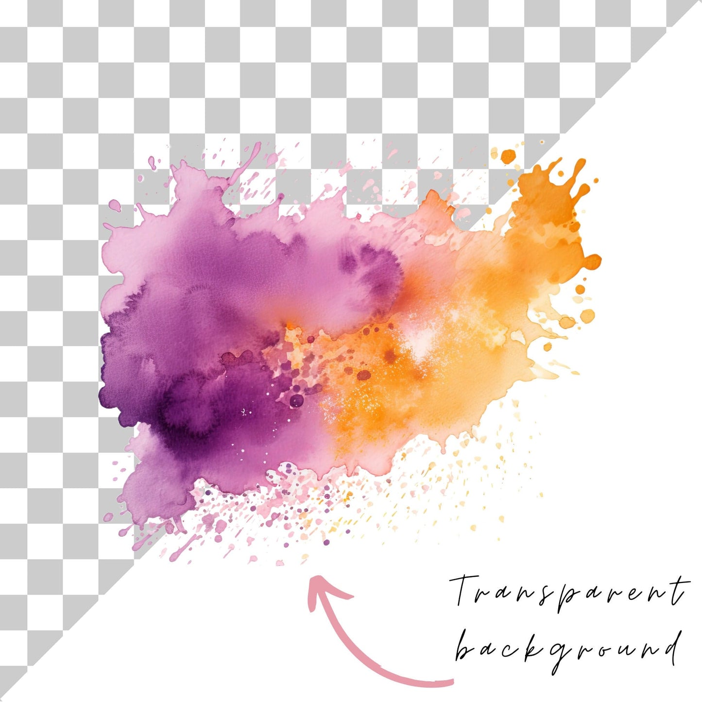 Warm watercolor splatter clipart