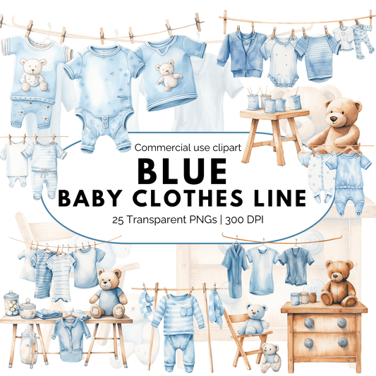 Watercolor Baby Clothes Line